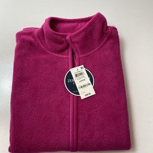 Karen Scott Women's Sleeveless Collared with zipper Close Fleece Vest , Pink , L